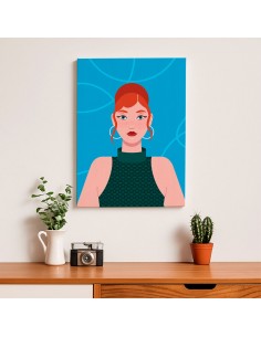 Cuadro Abstracto Mujer 35x50cm Lienzografía Diseño 0278 2