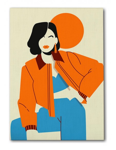 Cuadro Abstracto Mujer 35x50cm Lienzografía Diseño 0280