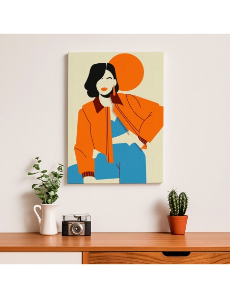 Cuadro Abstracto Mujer 35x50cm Lienzografía Diseño 0280