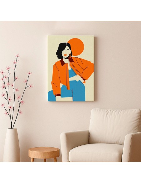 Cuadro Abstracto Mujer 35x50cm Lienzografía Diseño 0280