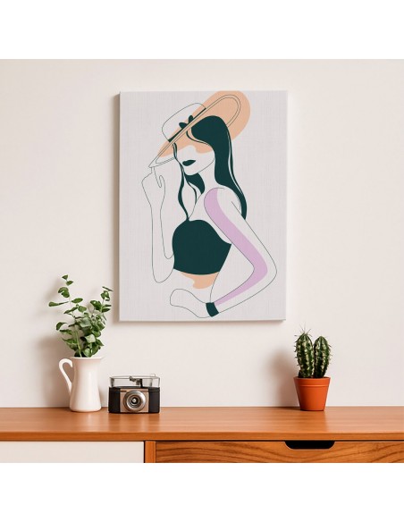Cuadro Abstracto Mujer 35x50cm Lienzografía Diseño 0284