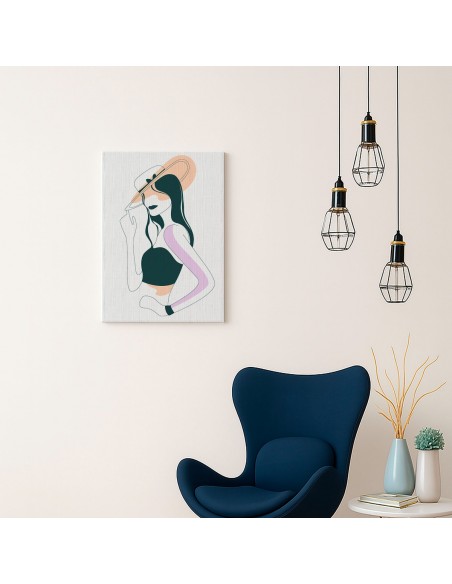 Cuadro Abstracto Mujer 35x50cm Lienzografía Diseño 0284