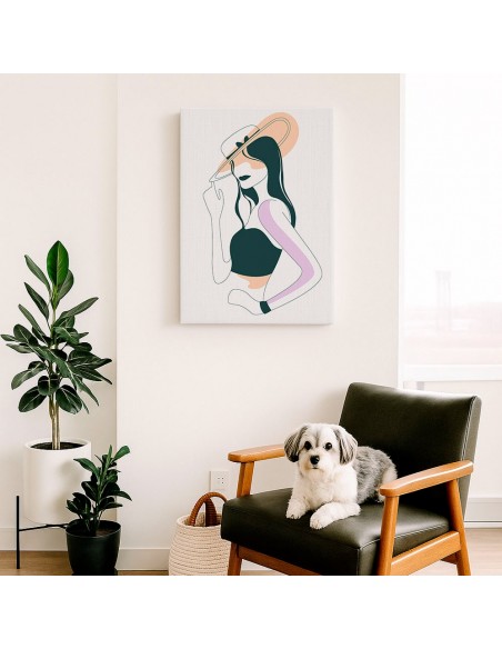 Cuadro Abstracto Mujer 35x50cm Lienzografía Diseño 0284