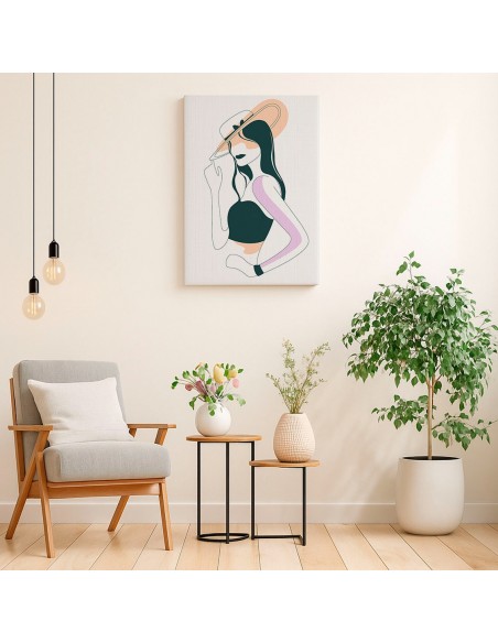 Cuadro Abstracto Mujer 35x50cm Lienzografía Diseño 0284