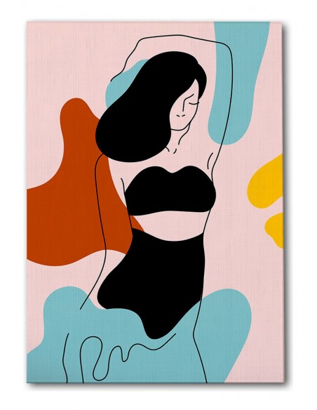Cuadro Abstracto Mujer 35x50cm Lienzografía Diseño 0288