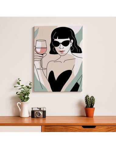 Cuadro Abstracto Mujer 35x50cm Lienzografía Diseño 0290