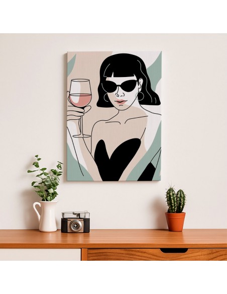 Cuadro Abstracto Mujer 35x50cm Lienzografía Diseño 0290