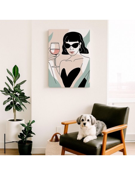 Cuadro Abstracto Mujer 35x50cm Lienzografía Diseño 0290