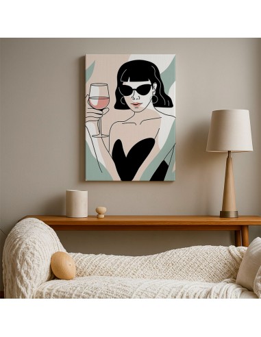 Cuadro Abstracto Mujer 35x50cm Lienzografía Diseño 0290