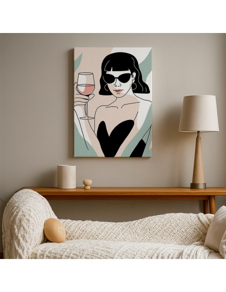 Cuadro Abstracto Mujer 35x50cm Lienzografía Diseño 0290