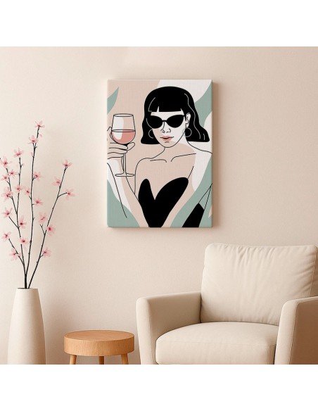 Cuadro Abstracto Mujer 35x50cm Lienzografía Diseño 0290