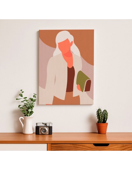 Cuadro Abstracto Mujer 35x50cm Lienzografía Diseño 0293