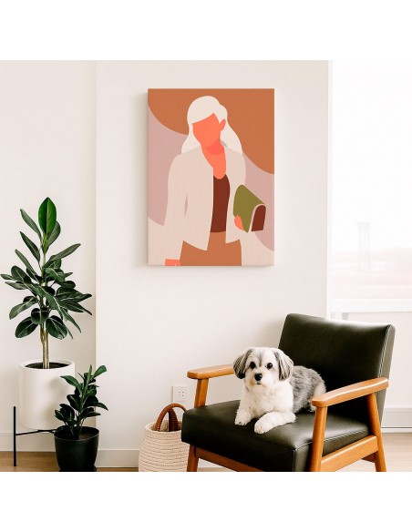 Cuadro Abstracto Mujer 35x50cm Lienzografía Diseño 0293