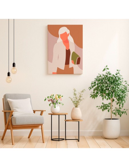 Cuadro Abstracto Mujer 35x50cm Lienzografía Diseño 0293