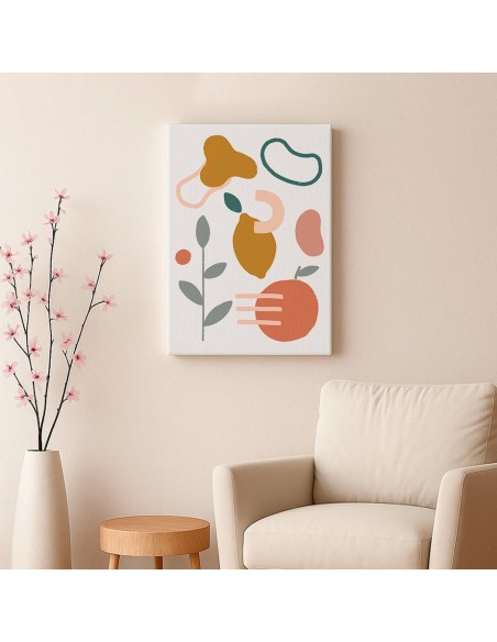 Cuadro Abstracto Bonito 35x50cm Lienzografía Diseño 0296
