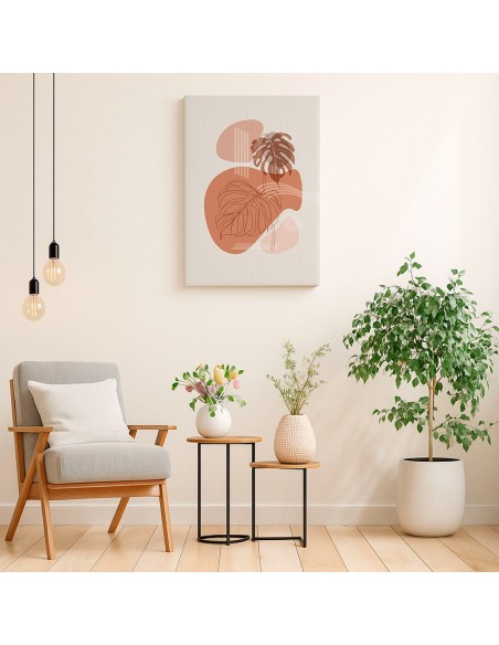 Cuadro Abstracto Bonito 35x50cm Lienzografía Diseño 0307
