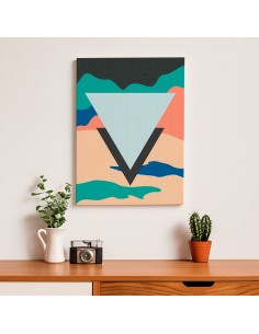 Cuadro Abstracto Paisaje 35x50cm Lienzografía Diseño 0347 2