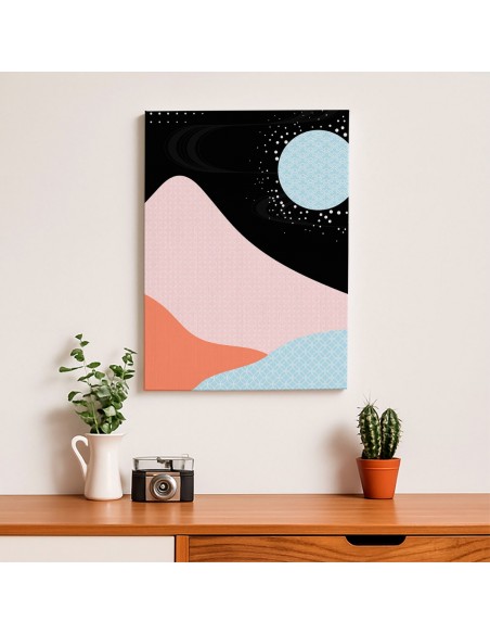 Cuadro Abstracto Paisaje 35x50cm Lienzografía Diseño 0349