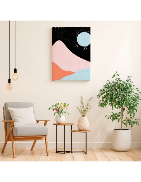 Cuadro Abstracto Paisaje 35x50cm Lienzografía Diseño 0349