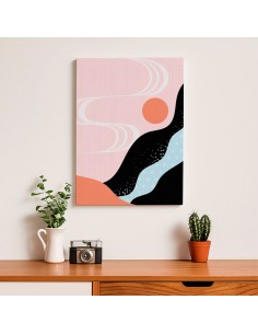 Cuadro Abstracto Paisaje 35x50cm Lienzografía Diseño 0350 2