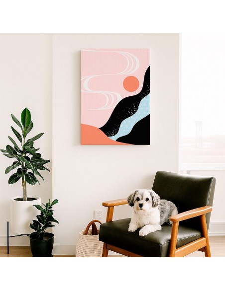 Cuadro Abstracto Paisaje 35x50cm Lienzografía Diseño 0350