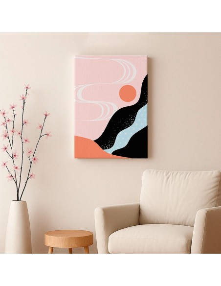 Cuadro Abstracto Paisaje 35x50cm Lienzografía Diseño 0350