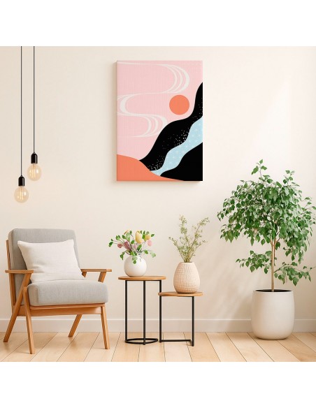 Cuadro Abstracto Paisaje 35x50cm Lienzografía Diseño 0350