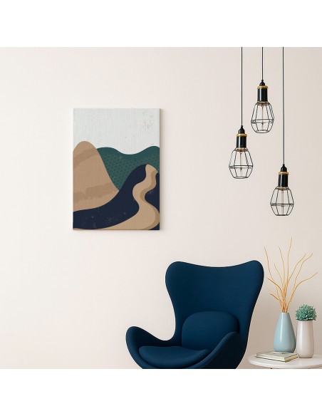 Cuadro Abstracto Paisaje 35x50cm Lienzografía Diseño 0352