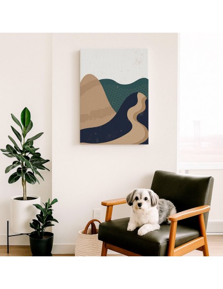 Cuadro Abstracto Paisaje 35x50cm Lienzografía Diseño 0352