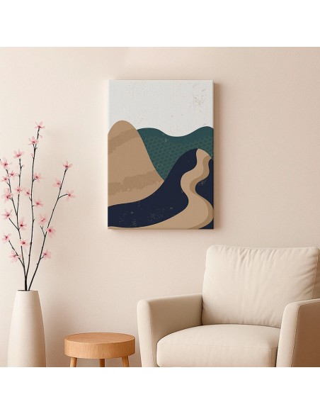 Cuadro Abstracto Paisaje 35x50cm Lienzografía Diseño 0352
