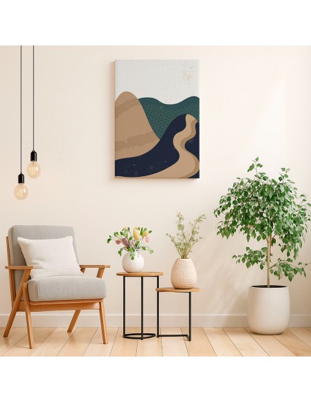 Cuadro Abstracto Paisaje 35x50cm Lienzografía Diseño 0352