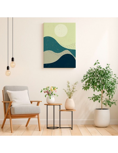 Cuadro Abstracto Paisaje 35x50cm Lienzografía Diseño 0353