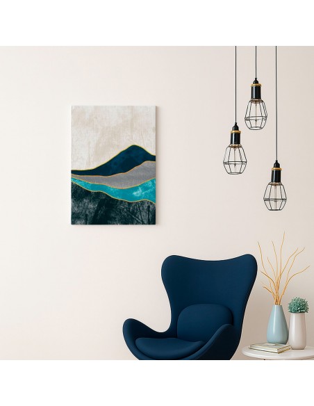 Cuadro Abstracto Paisaje 35x50cm Lienzografía Diseño 0354