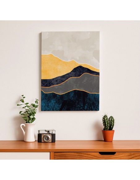 Cuadro Abstracto Paisaje 35x50cm Lienzografía Diseño 0356