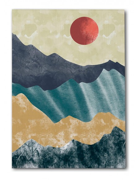 Cuadro Abstracto Paisaje 35x50cm Lienzografía Diseño 0357