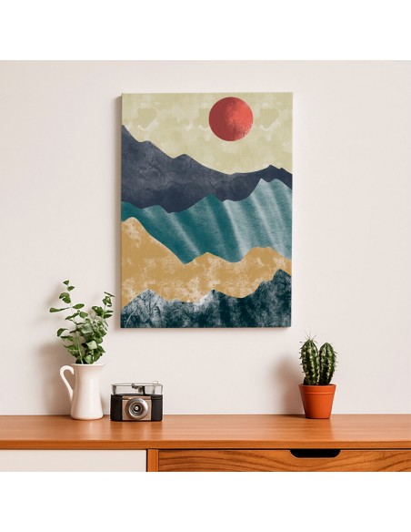 Cuadro Abstracto Paisaje 35x50cm Lienzografía Diseño 0357