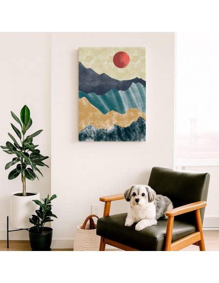Cuadro Abstracto Paisaje 35x50cm Lienzografía Diseño 0357