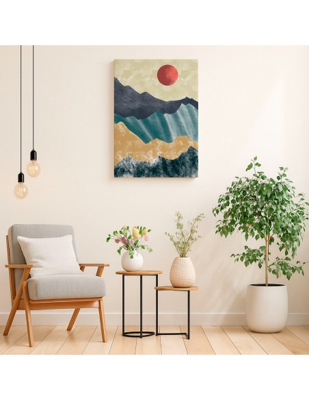 Cuadro Abstracto Paisaje 35x50cm Lienzografía Diseño 0357
