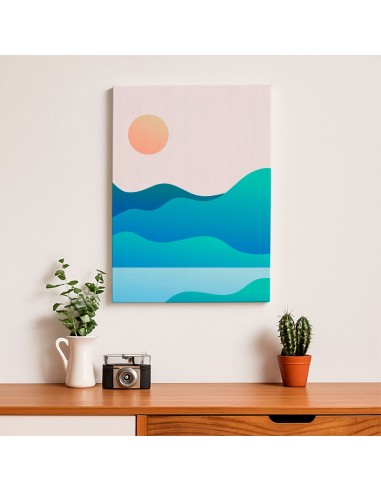 Cuadro Abstracto Paisaje 35x50cm Lienzografía Diseño 0365