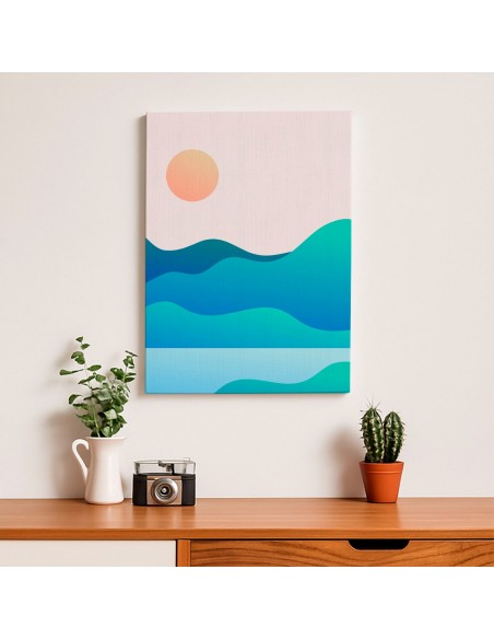 Cuadro Abstracto Paisaje 35x50cm Lienzografía Diseño 0365