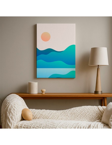 Cuadro Abstracto Paisaje 35x50cm Lienzografía Diseño 0365