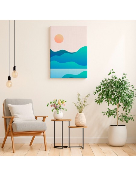 Cuadro Abstracto Paisaje 35x50cm Lienzografía Diseño 0365