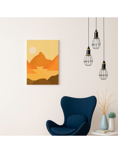 Cuadro Abstracto Paisaje 35x50cm Lienzografía Diseño 0368