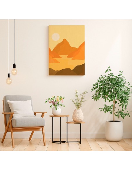 Cuadro Abstracto Paisaje 35x50cm Lienzografía Diseño 0368