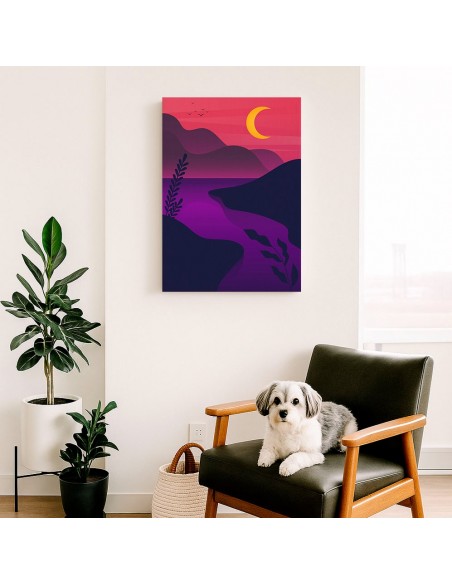 Cuadro Abstracto Paisaje 35x50cm Lienzografía Diseño 0369