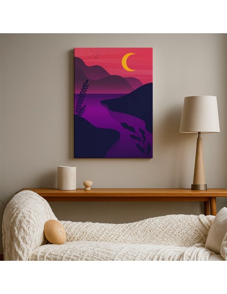 Cuadro Abstracto Paisaje 35x50cm Lienzografía Diseño 0369