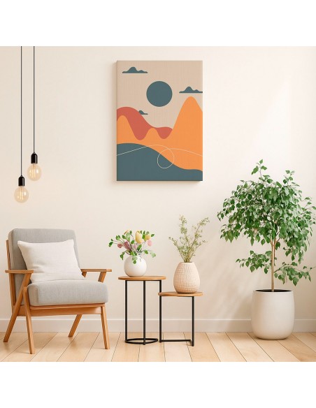 Cuadro Abstracto Paisaje 35x50cm Lienzografía Diseño 0374