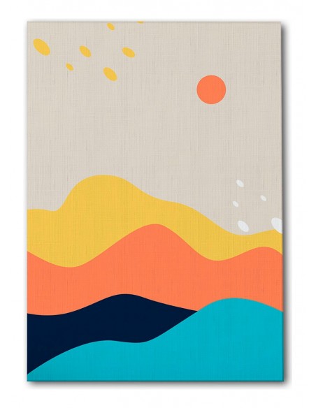 Cuadro Abstracto Paisaje 35x50cm Lienzografía Diseño 0381