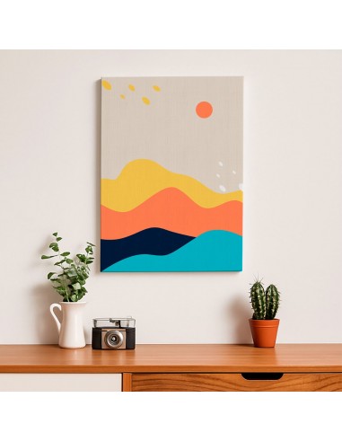 Cuadro Abstracto Paisaje 35x50cm Lienzografía Diseño 0381