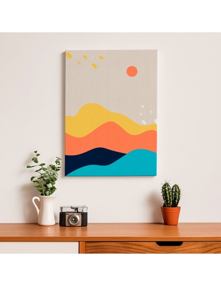 Cuadro Abstracto Paisaje 35x50cm Lienzografía Diseño 0381